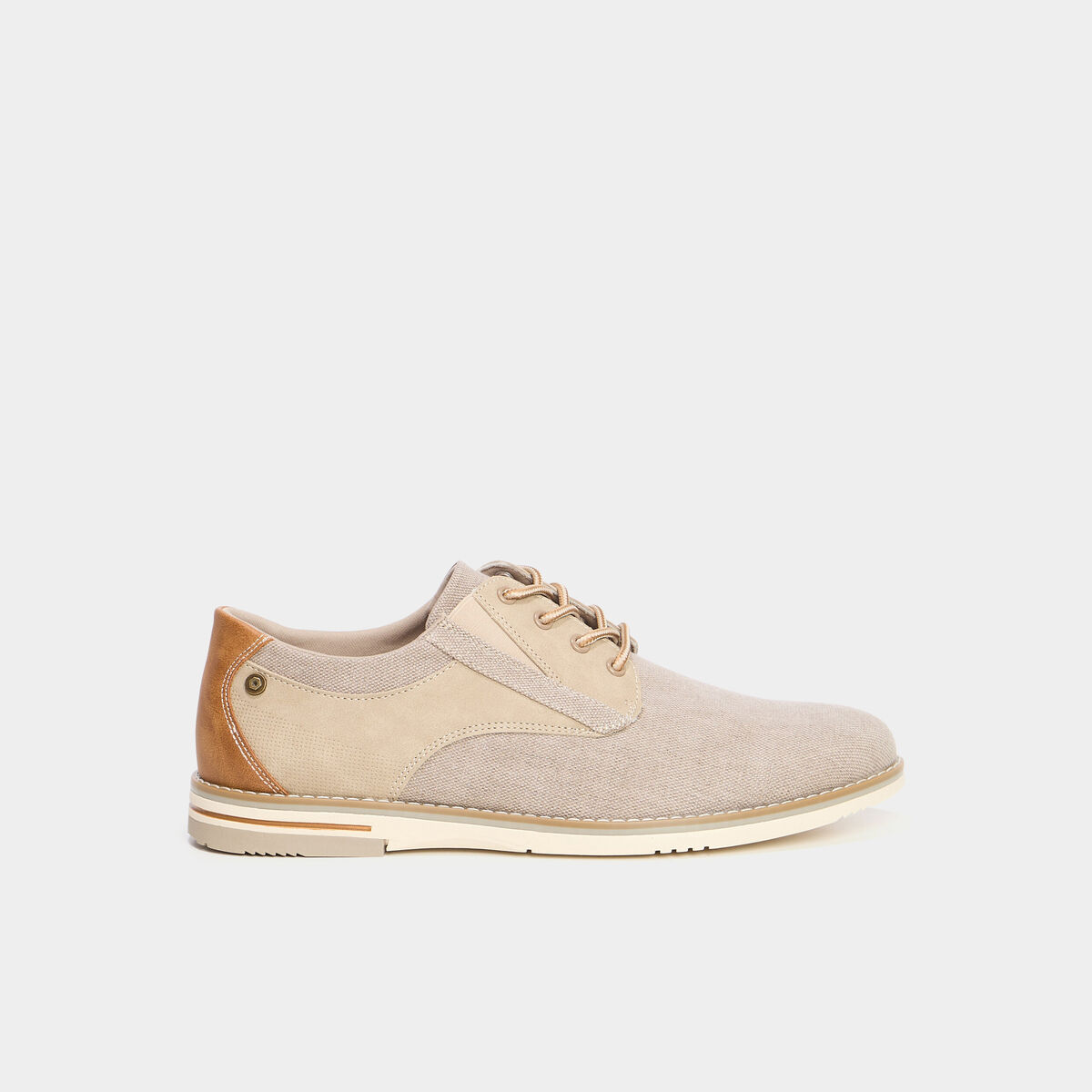 Derbies plates &agrave; lacets sable homme