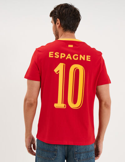 T-shirt maillot de football Espagne rouge mixte