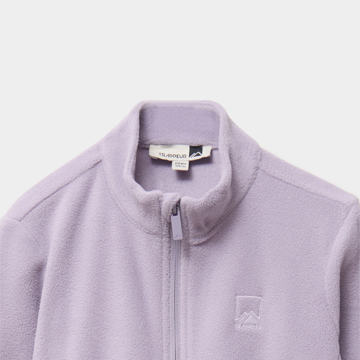 Gilet effet polaire zipp&eacute; col montant mauve fille