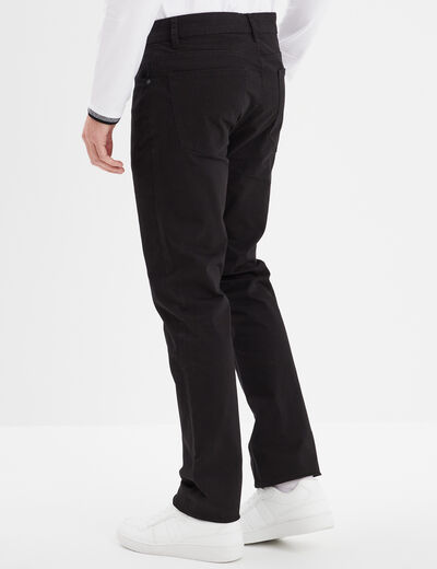 Pantalon droit en coton stretch noir homme