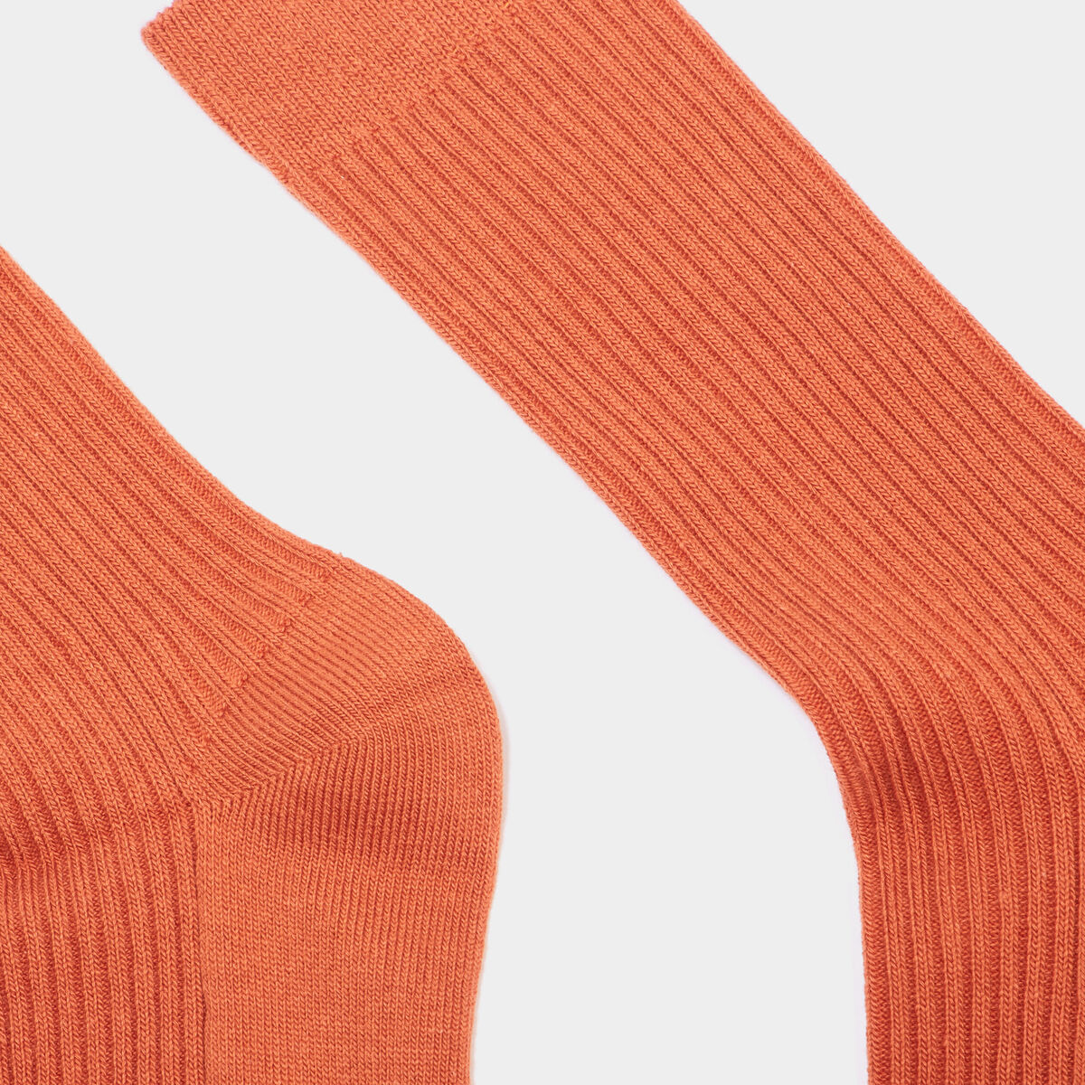 Lot 2 paires chaussettes côtelées orange foncé homme