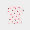 T-shirt col rond manches courtes coton rose clair bébé fille