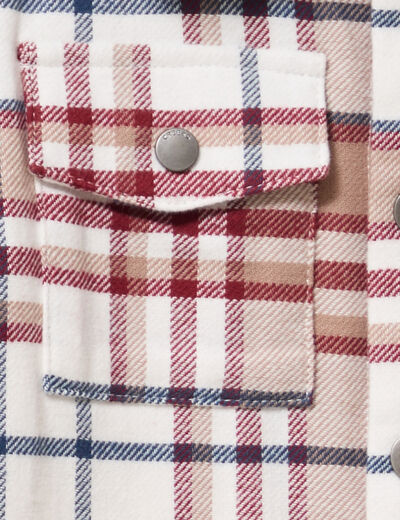 Veste doubl&eacute;e boutonn&eacute;e col aviateur taupe b&eacute;b&eacute; gar&ccedil;on