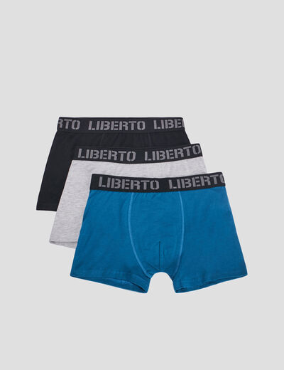 Lot 3 boxers Liberto bleu canard homme