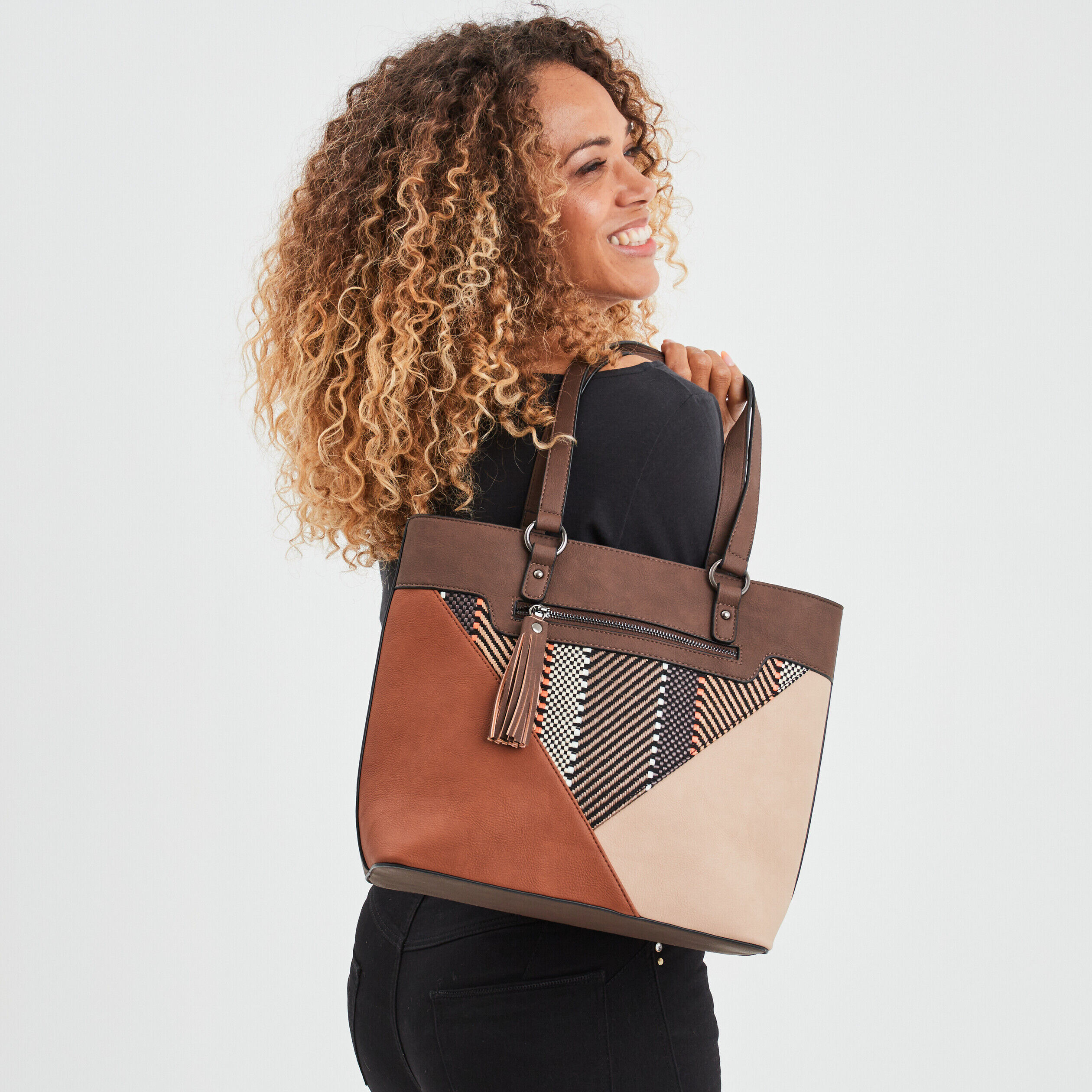 Sac porté-épaule rectangulaire multicolore femme LH
