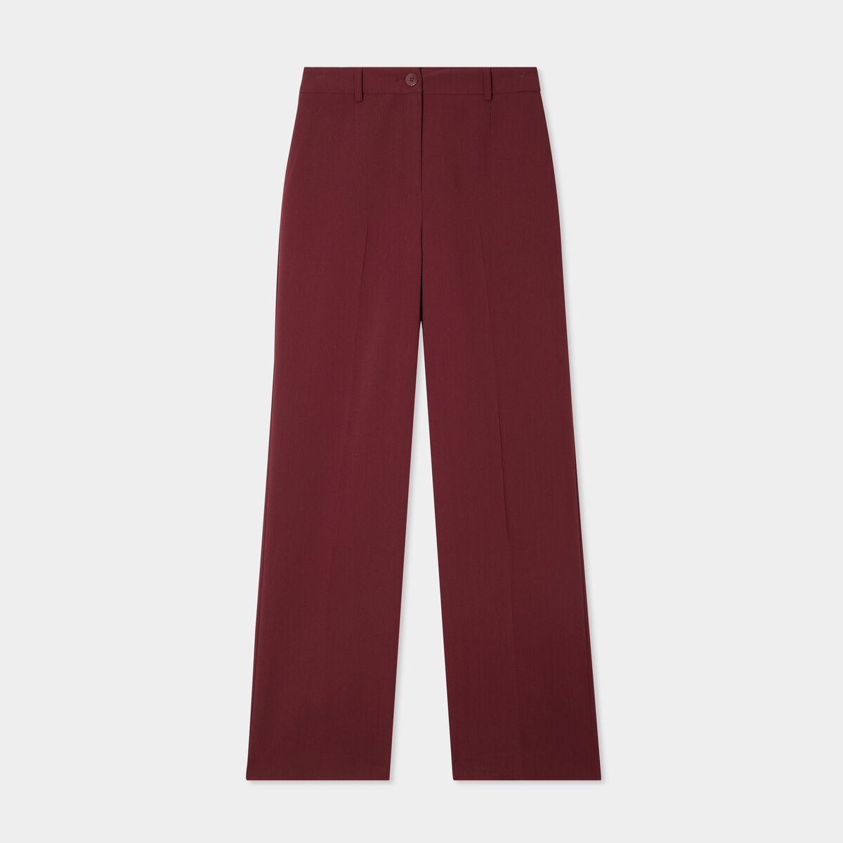 Pantalon droit avec pinces violet foncé femme