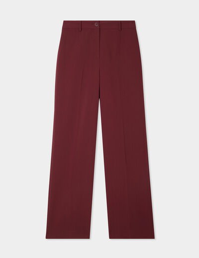 Pantalon droit avec pinces violet foncé femme
