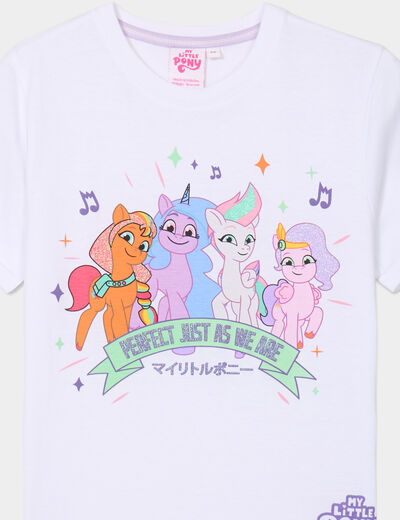 T-shirt manches courtes Mon Petit Poney blanc fille