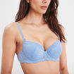 Soutien-gorge corbeille micro dentelle bleu clair femme
