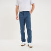Pantalon chino droit extensible bleu gris homme