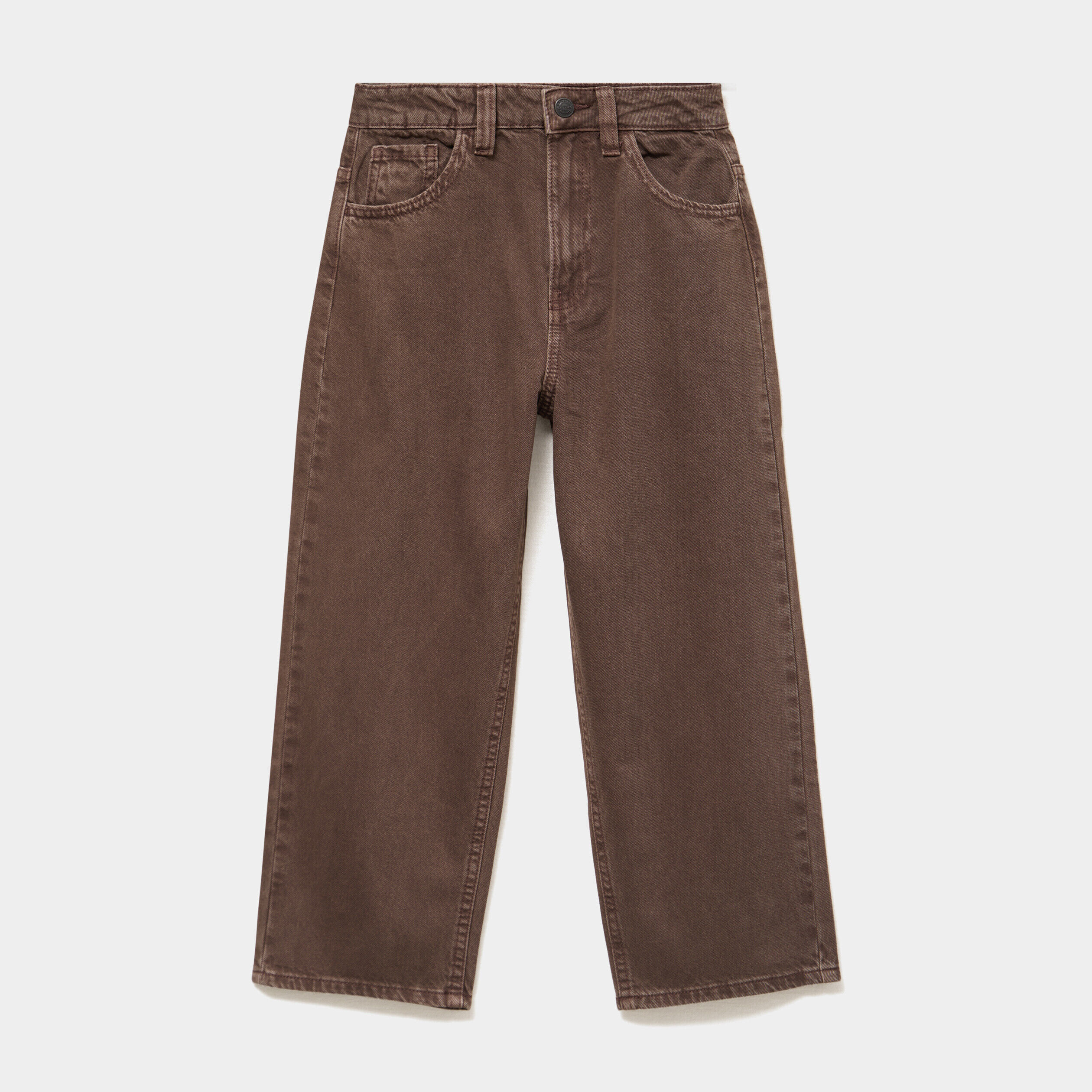 Pantalon baggy taille basse coton marron foncé garçon CREEKS