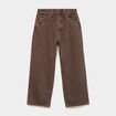 Pantalon baggy taille basse coton marron fonc&eacute; gar&ccedil;on