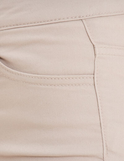 Pantalon slim beige femme