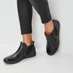 Bottines en cuir noir femme