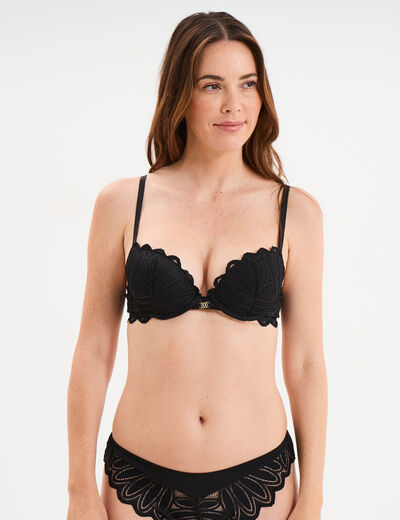 Soutien-gorge emboîtant paddé dentelle noir femme