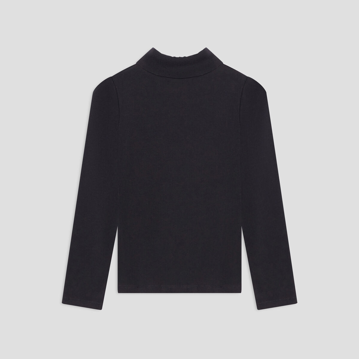 T-shirt col roulé manches longues coton noir fille