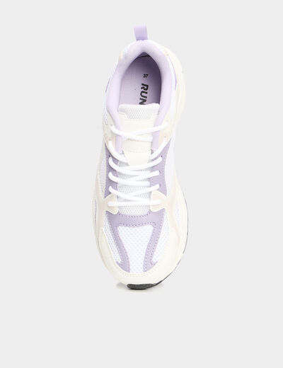 Baskets running à lacets blanc fille