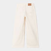 Pantalon large 5 poches coton creme fille