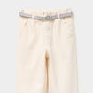 Pantalon paperbag mom taille élastiquée creme fille