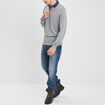 Pull avec col polo gris clair homme