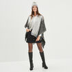 Poncho avec franges multicolore femme