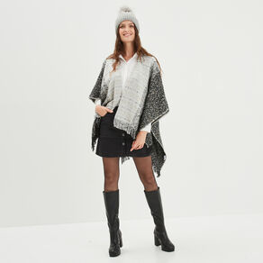 poncho avec franges multicolore femme Poncho avec franges multicolore femme