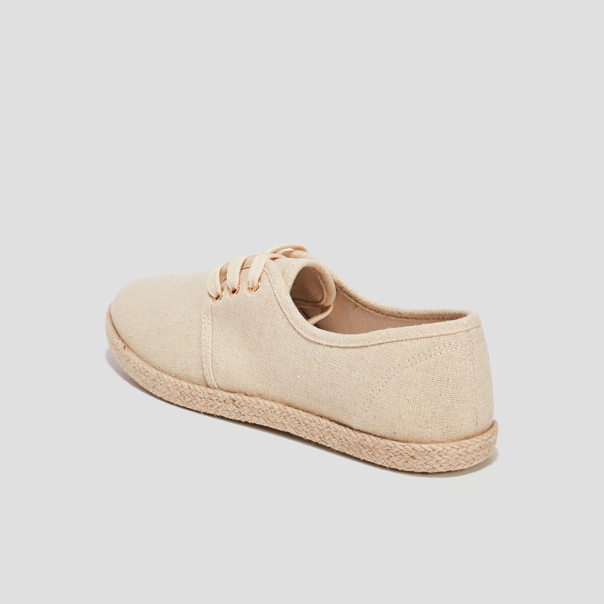 Derbies en toile &agrave; lacets jaune or femme