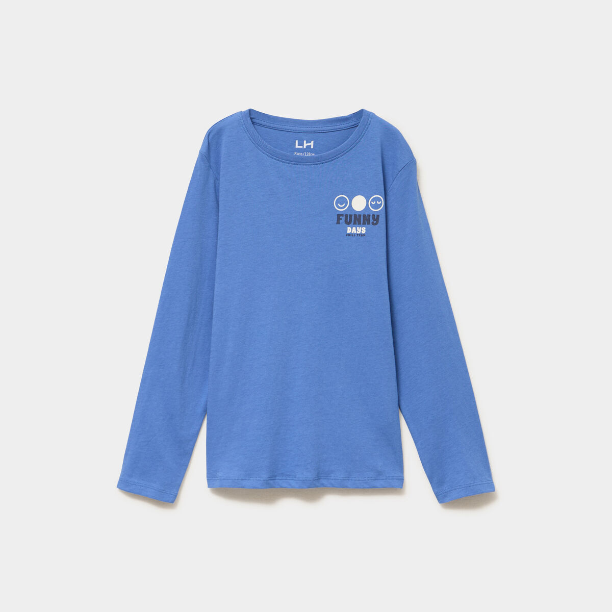 T-shirt manches longues coton bleu fonc&eacute; gar&ccedil;on