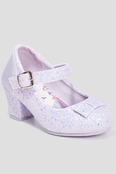 Babies pailletées à talons violet fille
