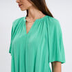 Blouse manches papillons col tunisien vert menthe femme