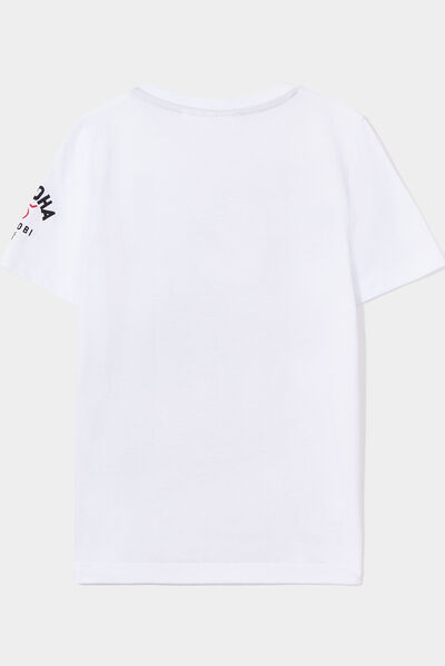 T-shirt manches courtes coton Naruto blanc garçon