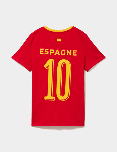 T-shirt maillot de football Espagne rouge mixte