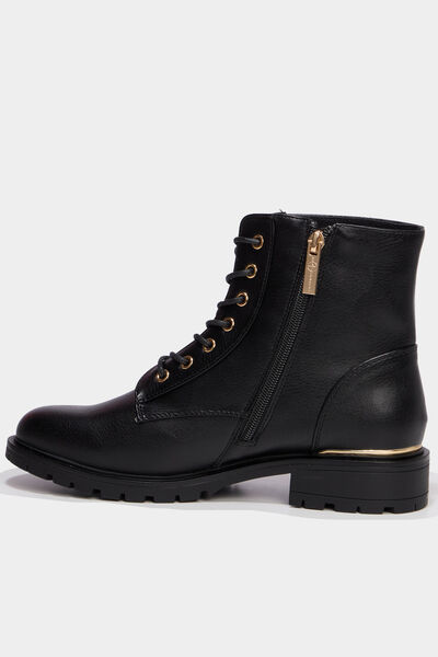 Boots zipp&eacute;es &agrave; lacets noir femme