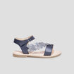 Sandales brides feuilles en cuir Creeks bleu fille