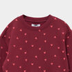 Robe sweat molletonn&eacute;e ample courte bordeaux fille