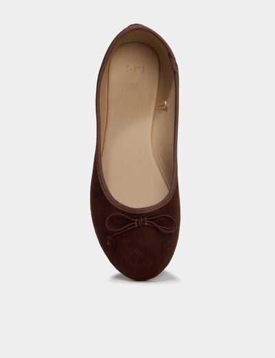 Ballerines avec noeuds marron fonc&eacute; femme