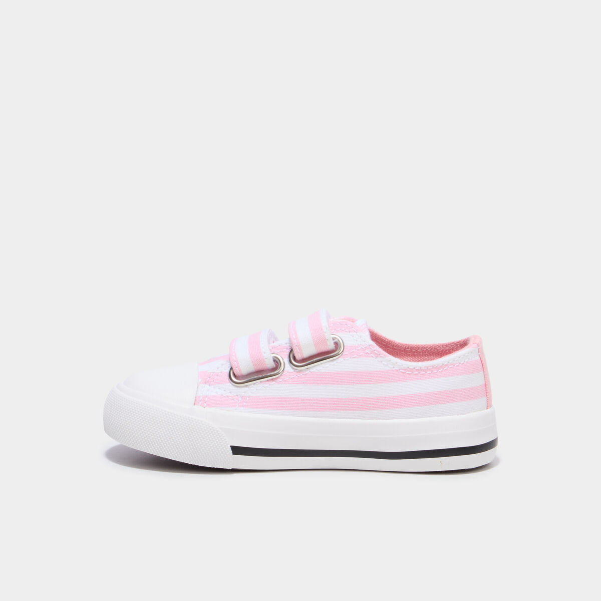 Tennis &agrave; scratchs en toile bout renforc&eacute; rose fille