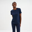 T-shirt de sport droit manches courtes bleu marine femme