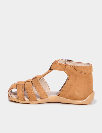 Sandales en cuir camel bébé garçon