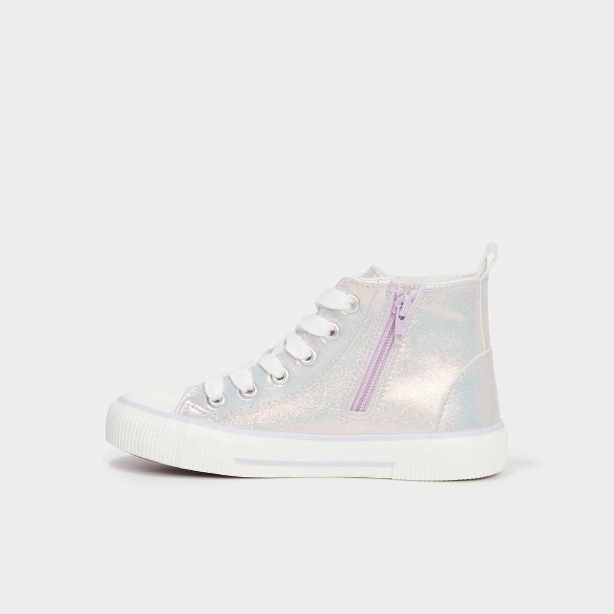 Baskets montantes zipp&eacute;es bout renforc&eacute; violet fille