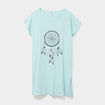 Chemise de nuit manches courtes bleu turquoise femme grande taille