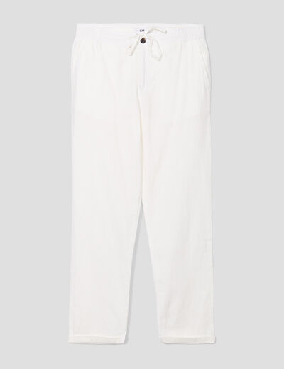 Pantalon chino droit lin majoritaire blanc homme