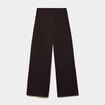 Pantalon large fluide taille &eacute;lastiqu&eacute;e marron fonc&eacute; femme