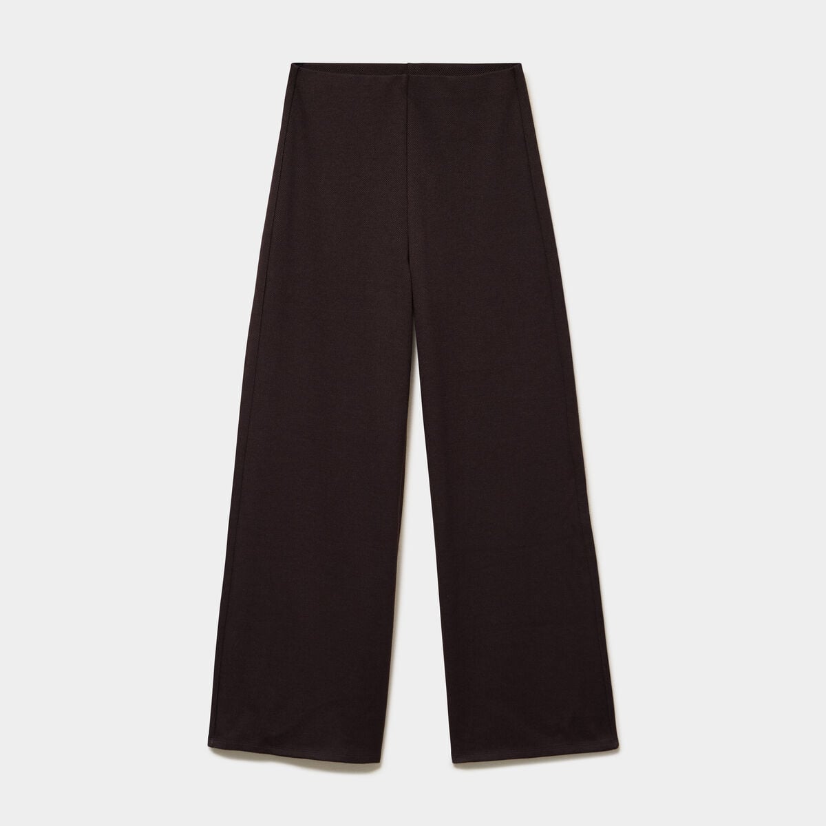Pantalon large fluide taille &eacute;lastiqu&eacute;e marron fonc&eacute; femme