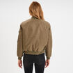 Blouson d&eacute;perlant col teddy vert kaki femme