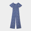 Combinaison pantalon manches courtes bleu roi fille