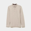 Polo manches longues gris clair homme