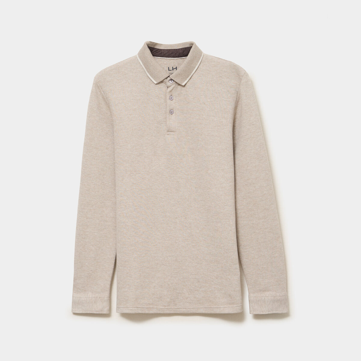 Polo manches longues gris clair homme