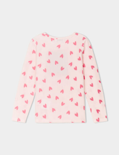 Ensemble pyjama 2 pièces micro polaire rose poudrée fille
