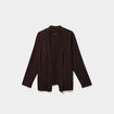 Veste courte col ch&acirc;le oversize marron fonc&eacute; femme grande taille